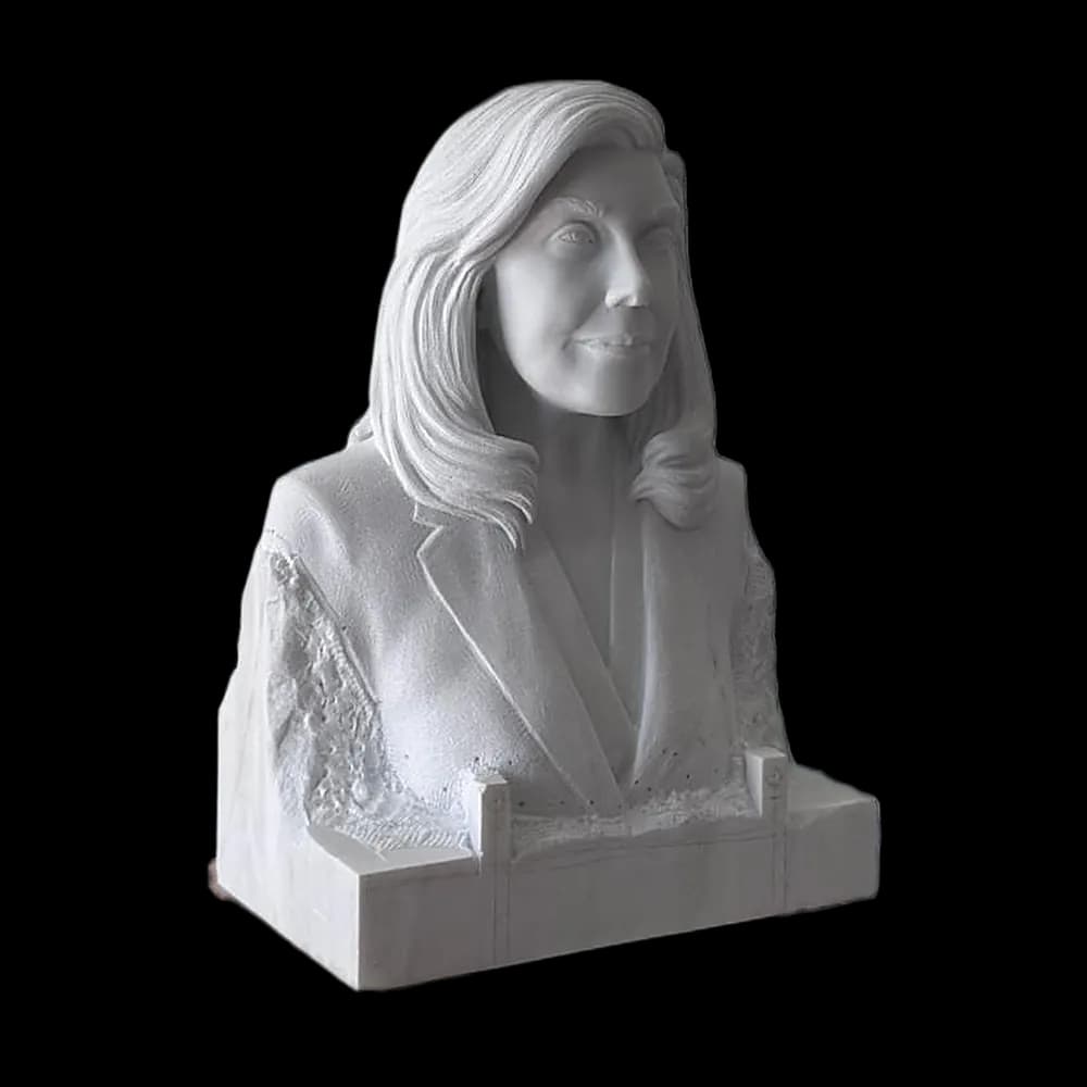 Marble portrait bust carved to commission